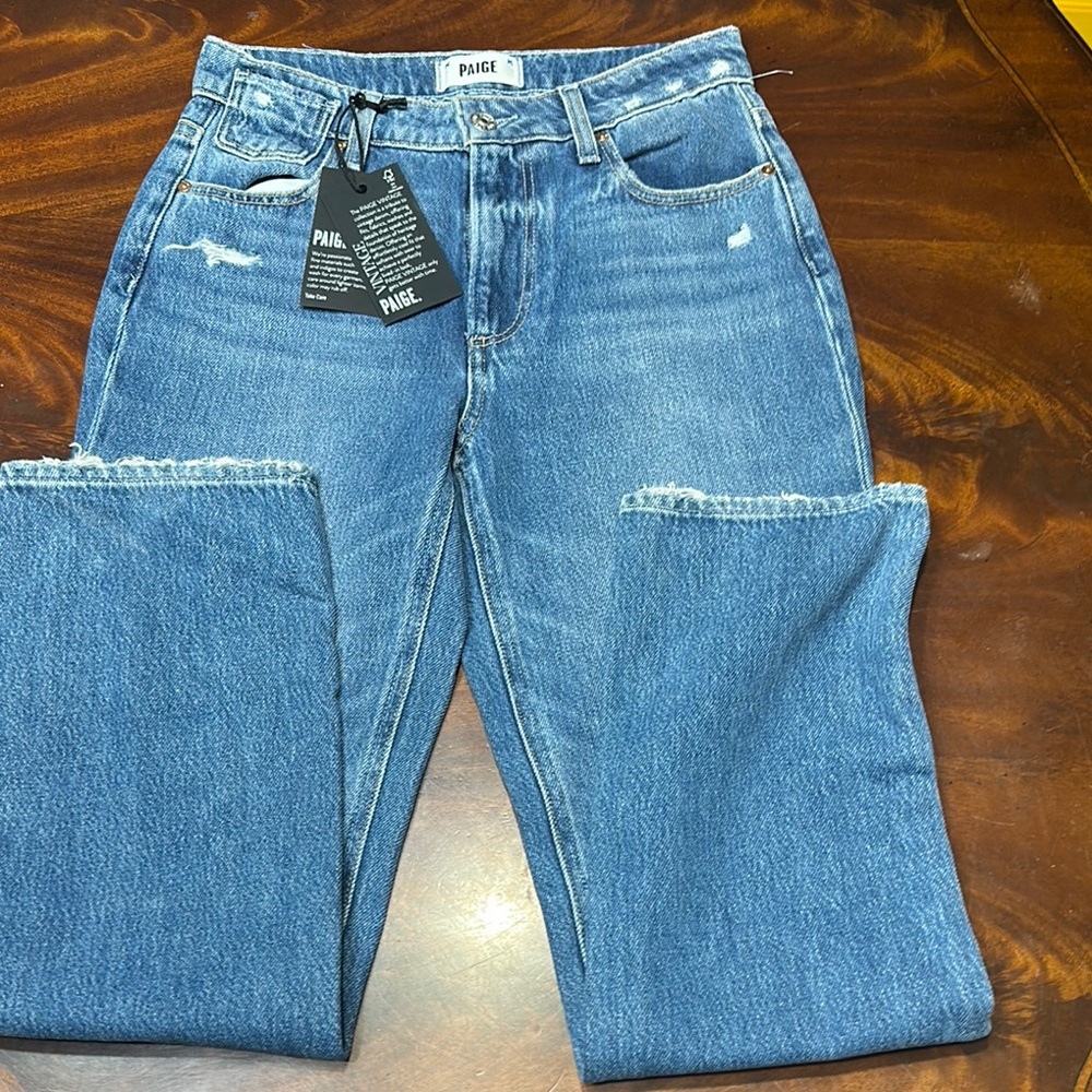PAIGE Classic Straight Leg Blue Jeans